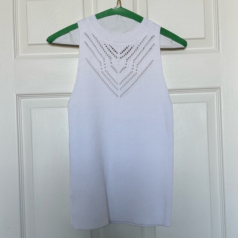 LOFT NWT high neck knit tank white XS